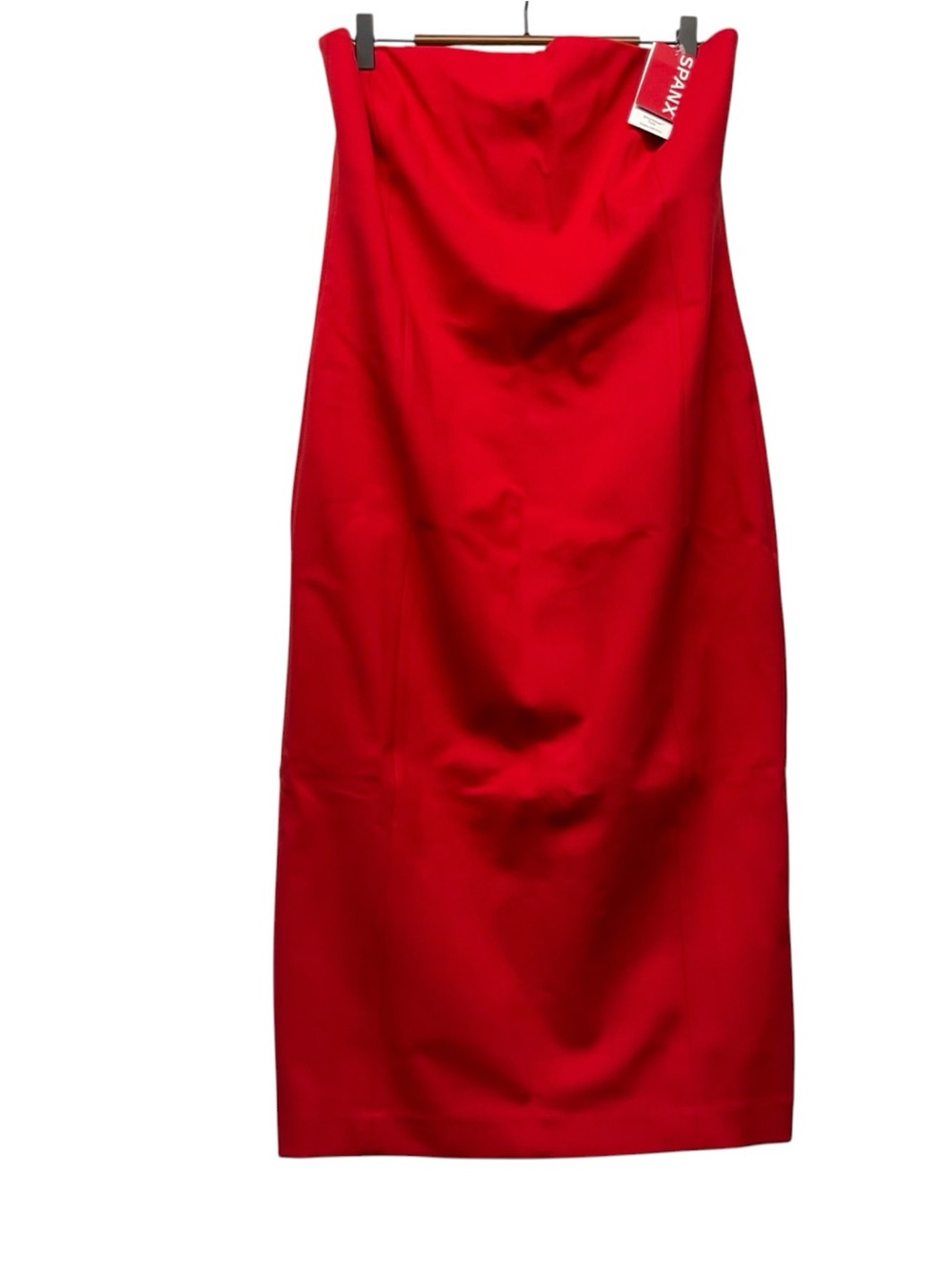 SPANX Red Ponte Strapless Midi Dress Size XL Bodicon Style Business Casual